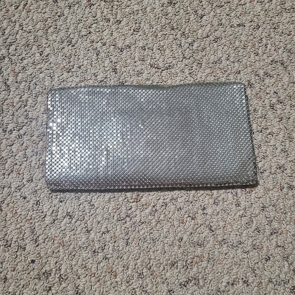 Vintage Whiting & Davis Silver Mesh Envelope Snap Closure Clutch Handbag - Picture 8 of 16